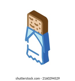 snack chocolate isometric icon vector. snack chocolate sign. isolated symbol illustration