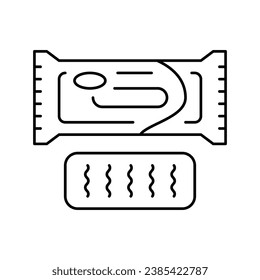 Imbissschokoladensymbol, Vektorgrafik. Schokoladenschild. isoliertes Kontursymbol