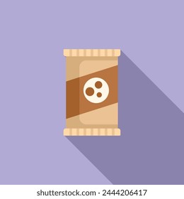 Snack chocolate pack icon flat vector. Lunch product. Food cereal muesli