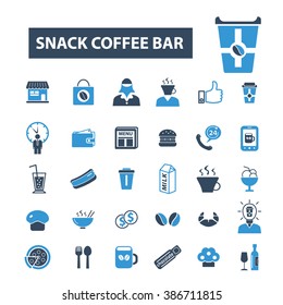 snack coffee bar icons

