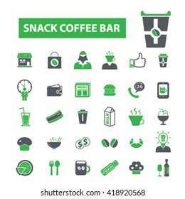 snack coffee bar icons
