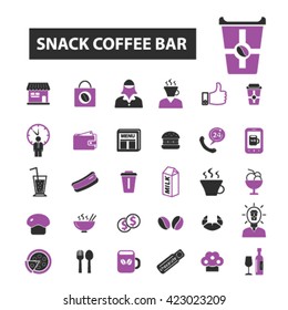 snack coffee bar icons
