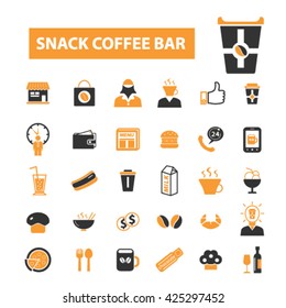 snack coffee bar icons

