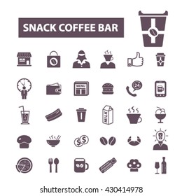 snack coffee bar icons
