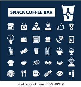 snack coffee bar icons
