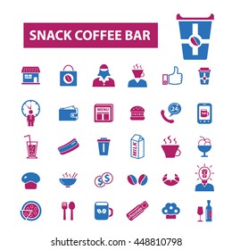 snack coffee bar icons