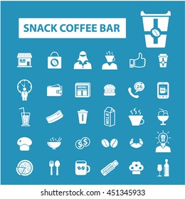 snack coffee bar icons