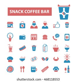snack coffee bar icons