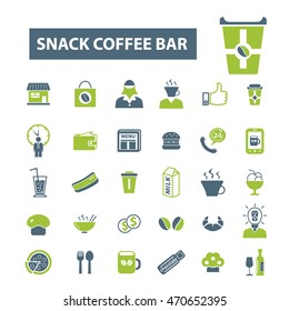 snack coffee bar icons