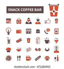 snack coffee bar icons