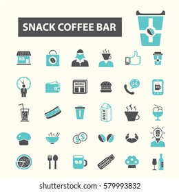 snack coffee bar icons
