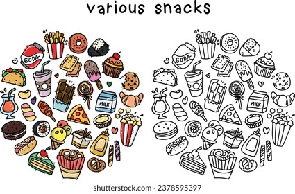 Snack coloring page for children