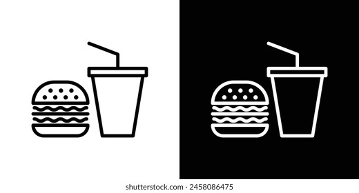 Snack Combo Icon Set. Casual Dining Vector Symbol.