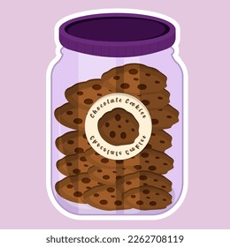 Galletas de aperitivo en un frasco para el menú iftar ilustración vectorial plana