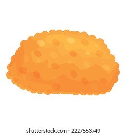 Vector de caricatura de icono de croquette de aperitivos. Comida frita. Cocina de bolas