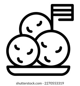 Snack croquette icon outline vector. Dutch potato. Pork meat