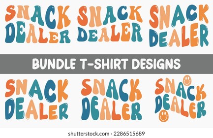 Snack Dealer retro wavy SVG bundle T-shirt designs svg