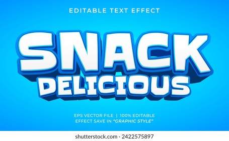 Snack delicious 3d editable text effect template