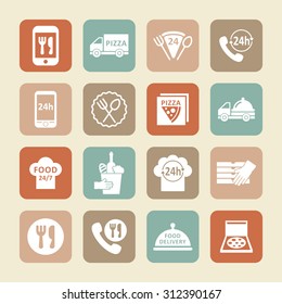 Snack delivery icons