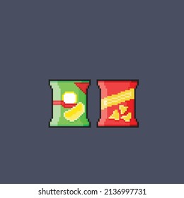snack with different package in pixel style