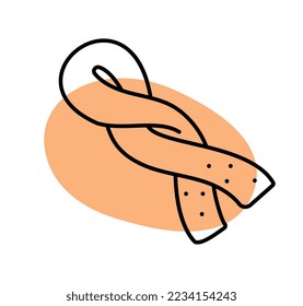 Snack doodle icon. Flour products and cooking. Dessert and delicacy. Cafe or restaurant menu. Poster, cover or banner for website. Abstract creativity and art. Cartoon flat vector illustration