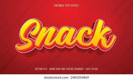 Snack editable text effect, editable text 3d style