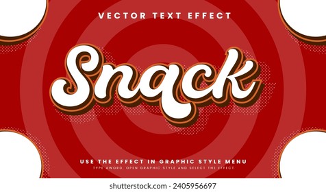 Snack editable text effect template with abstract background style