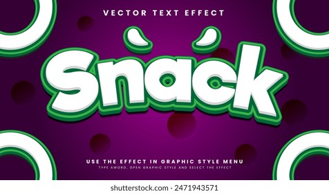 Snack editable text effect template with cute background