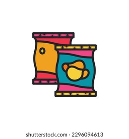 Snack filled outline icons. Vector illustration. Isolated icon suitable for web, infographics, interface and apps.

