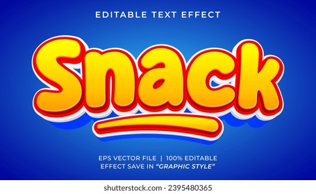 3D-bearbeitete Texteffekt-Vorlage für Snacks