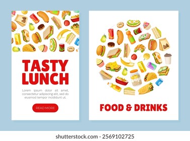 Snack Food and Appetizer Banner Design Vector Template