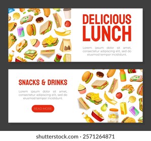 Snack Food and Appetizer Banner Design Vector Template