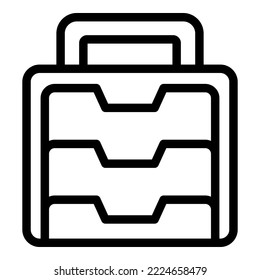 Snack food icon outline vector. Lunch box. School meal