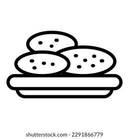 Snack food icon outline vector. Plate meat. Cooked bean