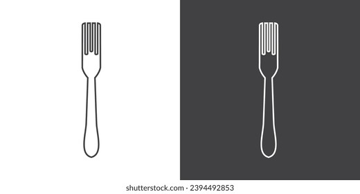Icono de la horquilla de acoplamiento en forma de línea, varias formas de horquilla ilustración vectorial.