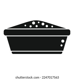 Icono de tazón completo simple vector. Comida para gatos. Sequedad de alimento