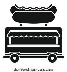 Snack hot dog icon simple vector. Cart food. Store market