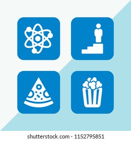 snack icon. 4 snack set with promotion, miscellaneous, pizza and popcorn vector icons for web and mobile app