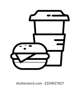 snack icon in bakery and coffee cafe