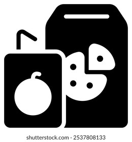 snack icon with glyph style. Suitable for website design, logo, app and UI. Based on the size of the icon in general, so it can be reduced.