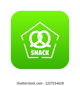 Snack icon green vector isolated on white background