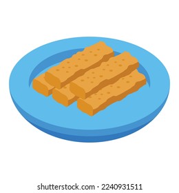 Snack icon isometric vector. Cuisine milk. Travel texture
