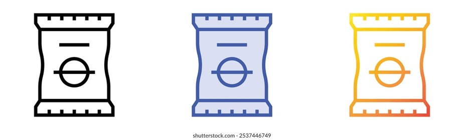 Icono de merienda. Lineal, relleno azul y diseño de estilo degradado aislado sobre fondo blanco