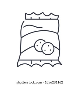 Icono de refrigerio, ilustración lineal aislada, vector de línea delgada, signo de diseño web, símbolo de concepto de contorno con trazo editable sobre fondo blanco.
