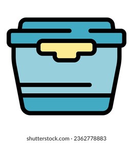 Snack icon outline vector. Lunch box. School kid color flat