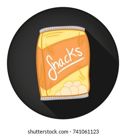 Snack Icon Round Flat Vector Art Design Color Illustration