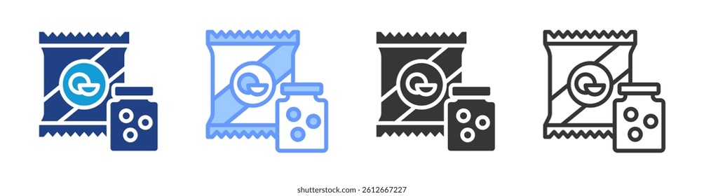 Snack icon set multiple style collection
