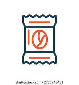 Snack-Symbole, Umriss und flacher Stil, transparenter Hintergrund