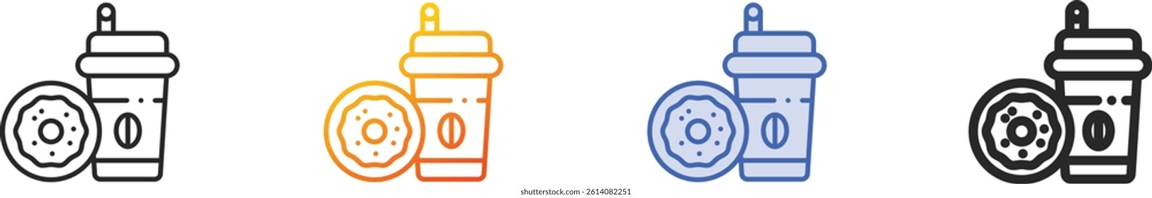 snack icon.Thin Linear, Gradient, Blue Stroke and bold Style Design Isolated On White Background
