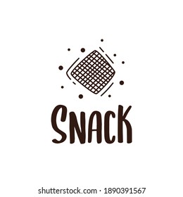 Snack logo design with cracker icon